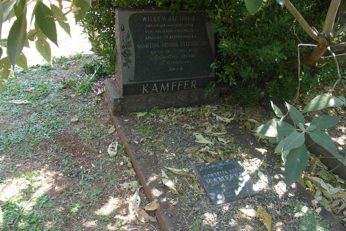 KAMFFER Willem Jacobus 1913-1977 &amp; Martha Maria Elizabeth 1911-1980 :: KAMFFER Cornelia Anna 19?8-2007