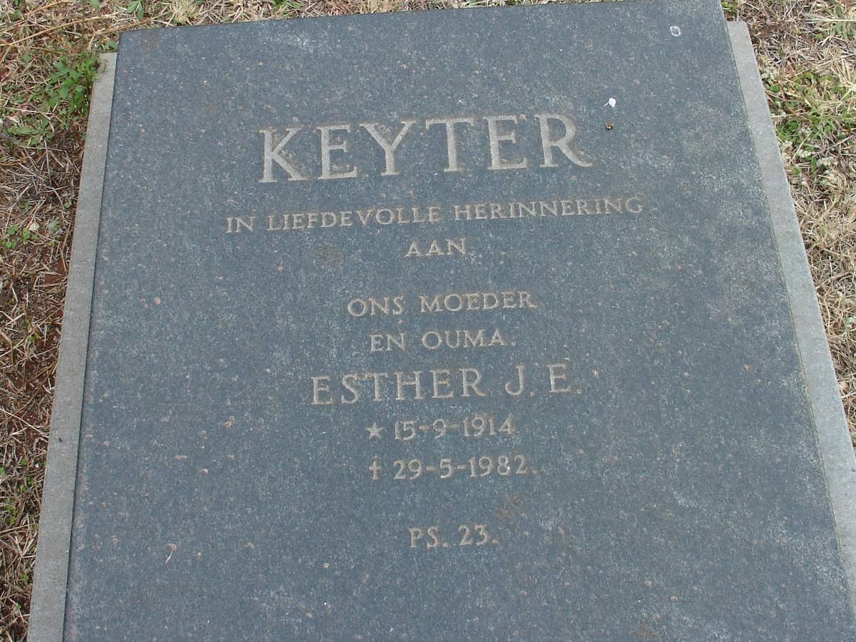KEYTER Esther J.E. 1914-1982