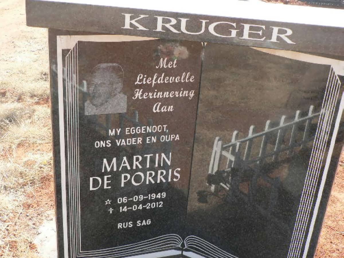 KRUGER Martin De Porris 1949-2012