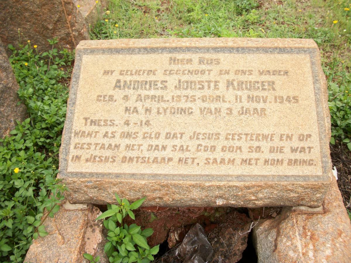 KRUGER Andries Jooste 1975-1945