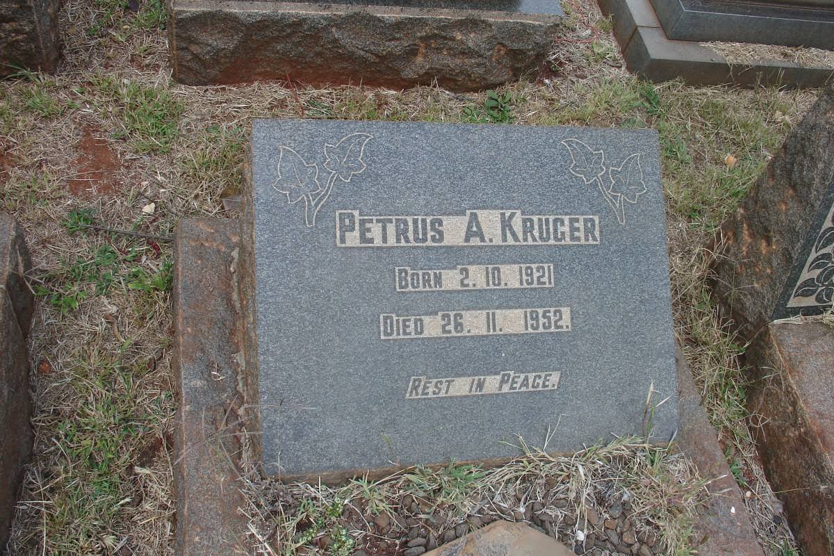 KRUGER Petrus A. 1921-1952