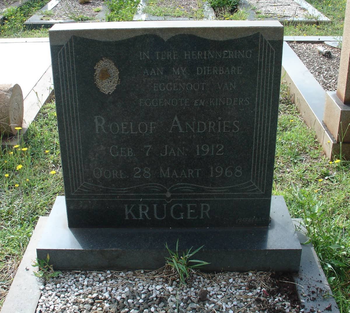 KRUGER Roelof Andries 1912-1968