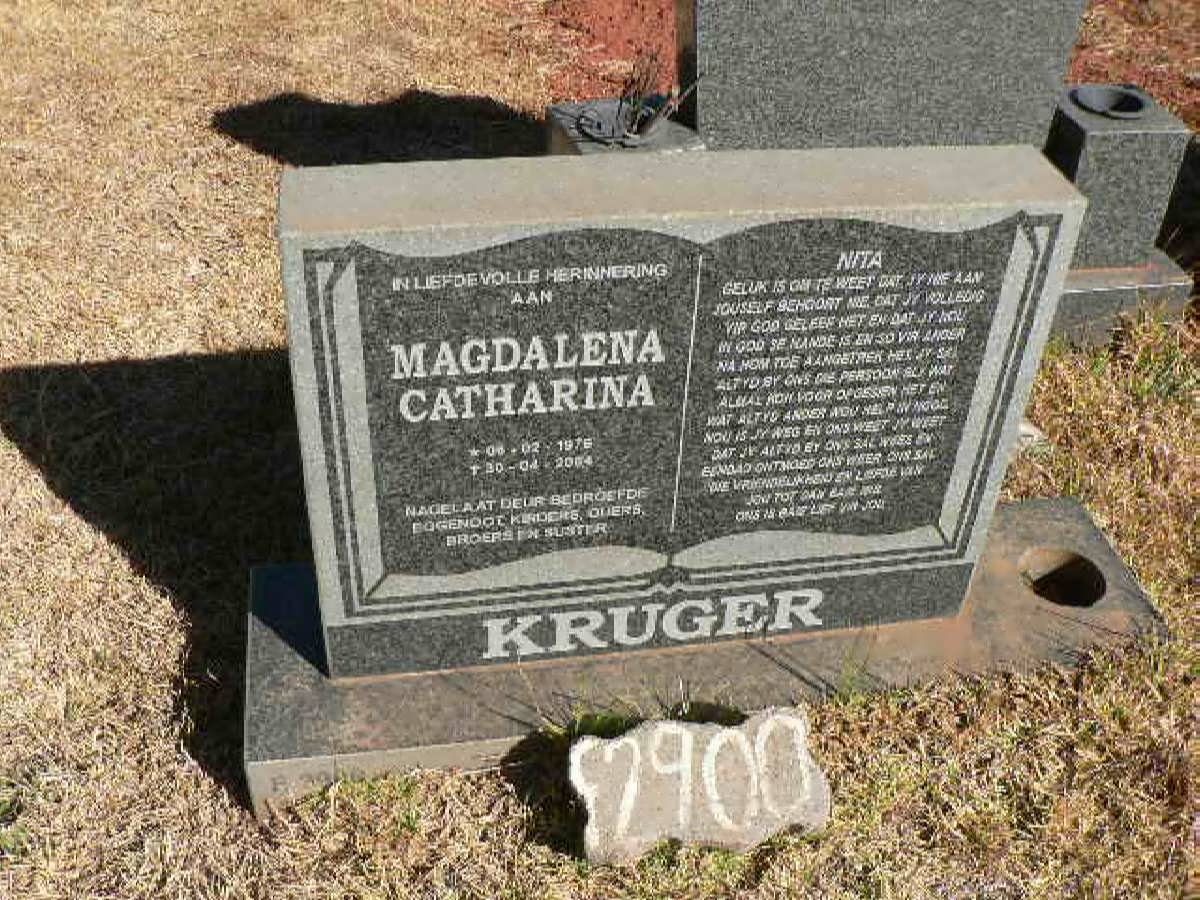 KRUGER Magdalena Catharina 1976-2004