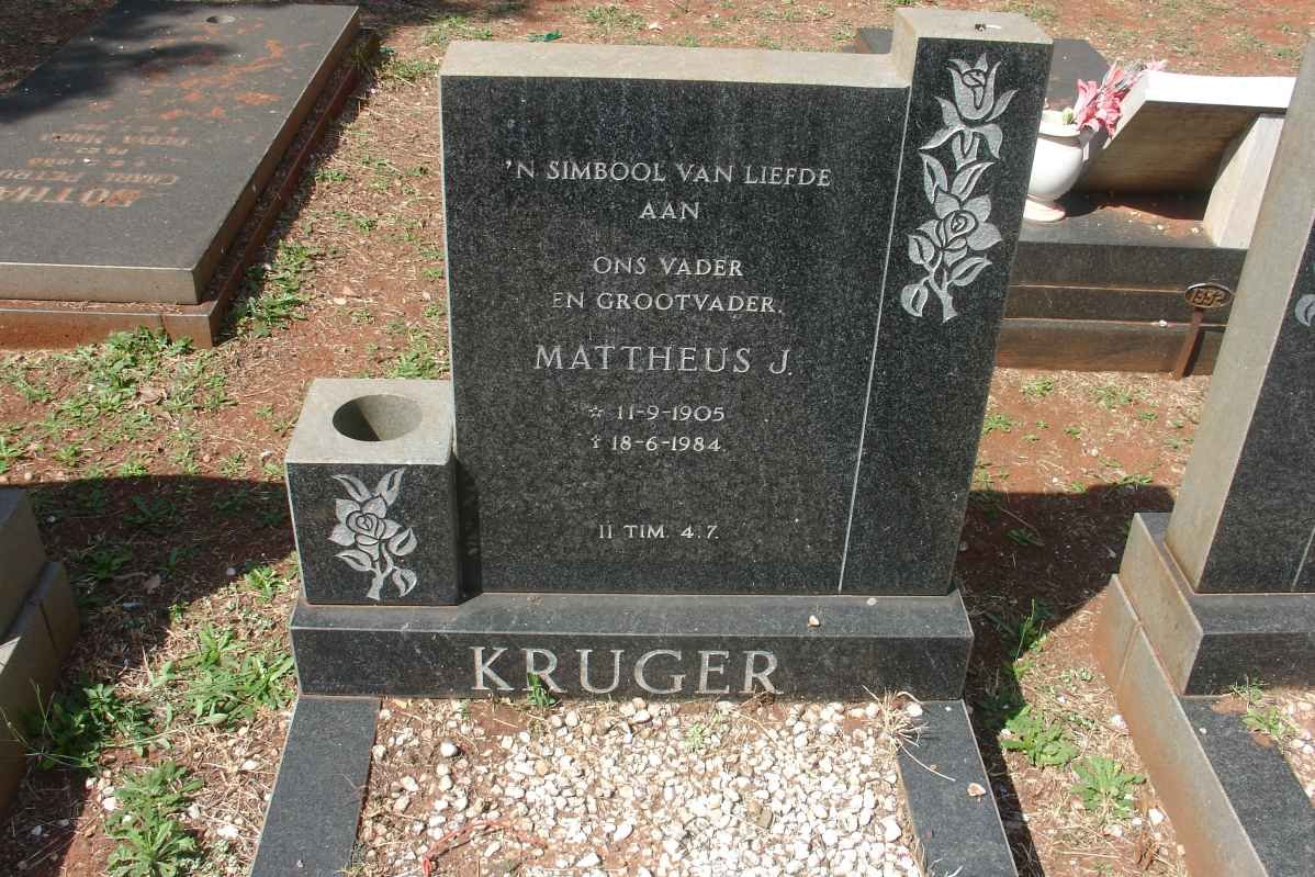 KRUGER Mattheus J. 1905-1984