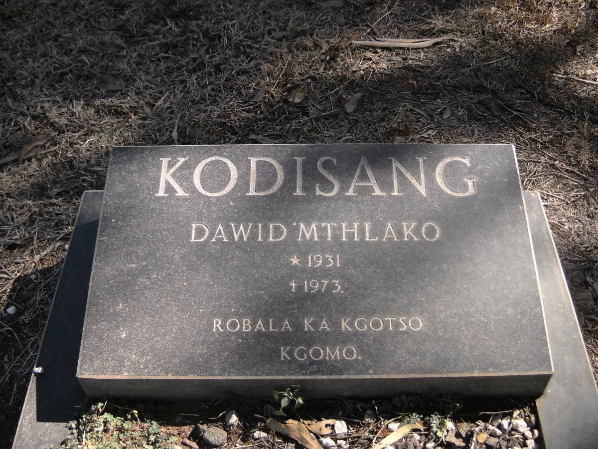 KODISANG Dawid Mthlako 1931-1973