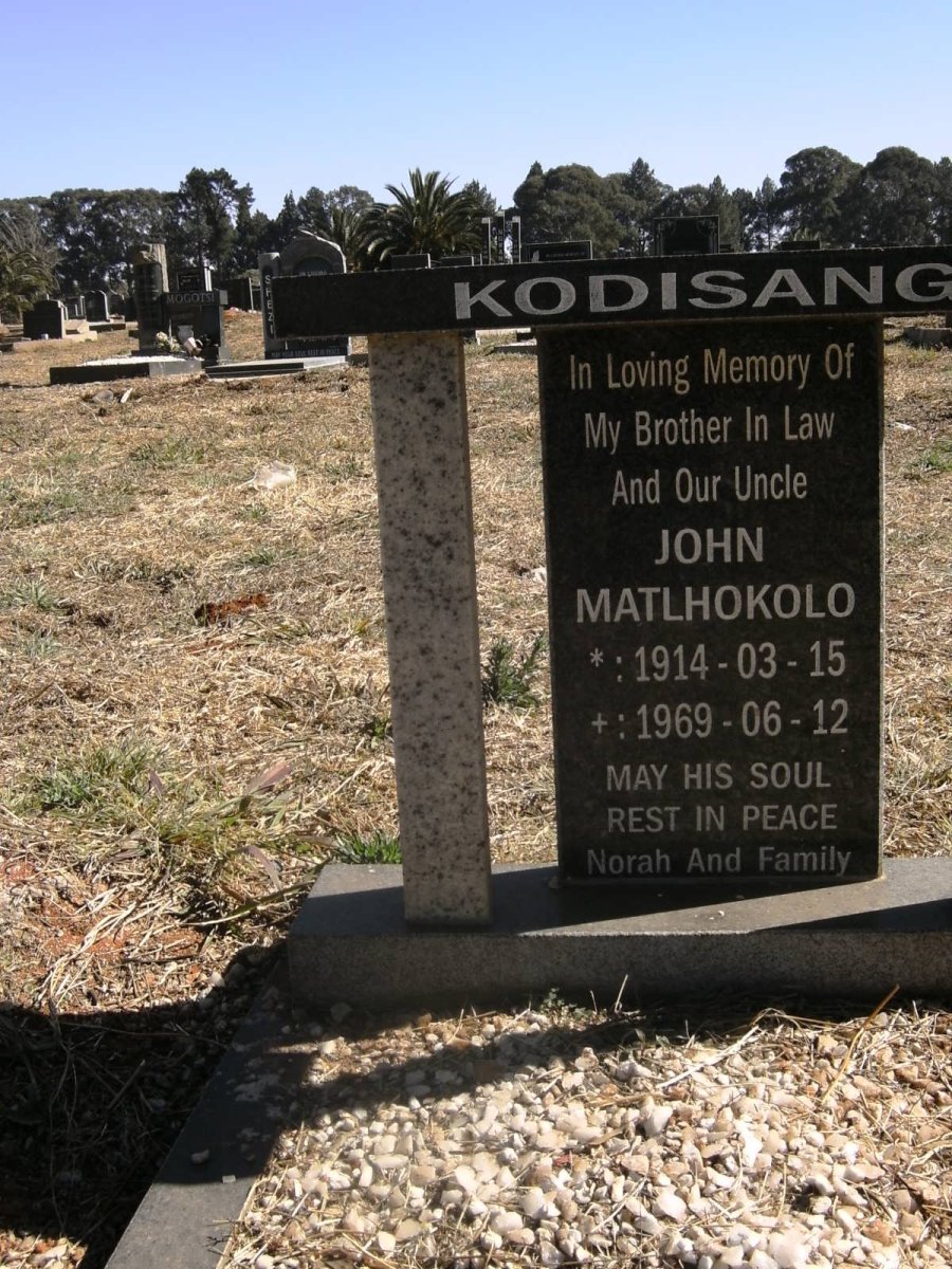 KODISANG John Matlhokolo 1914-1969
