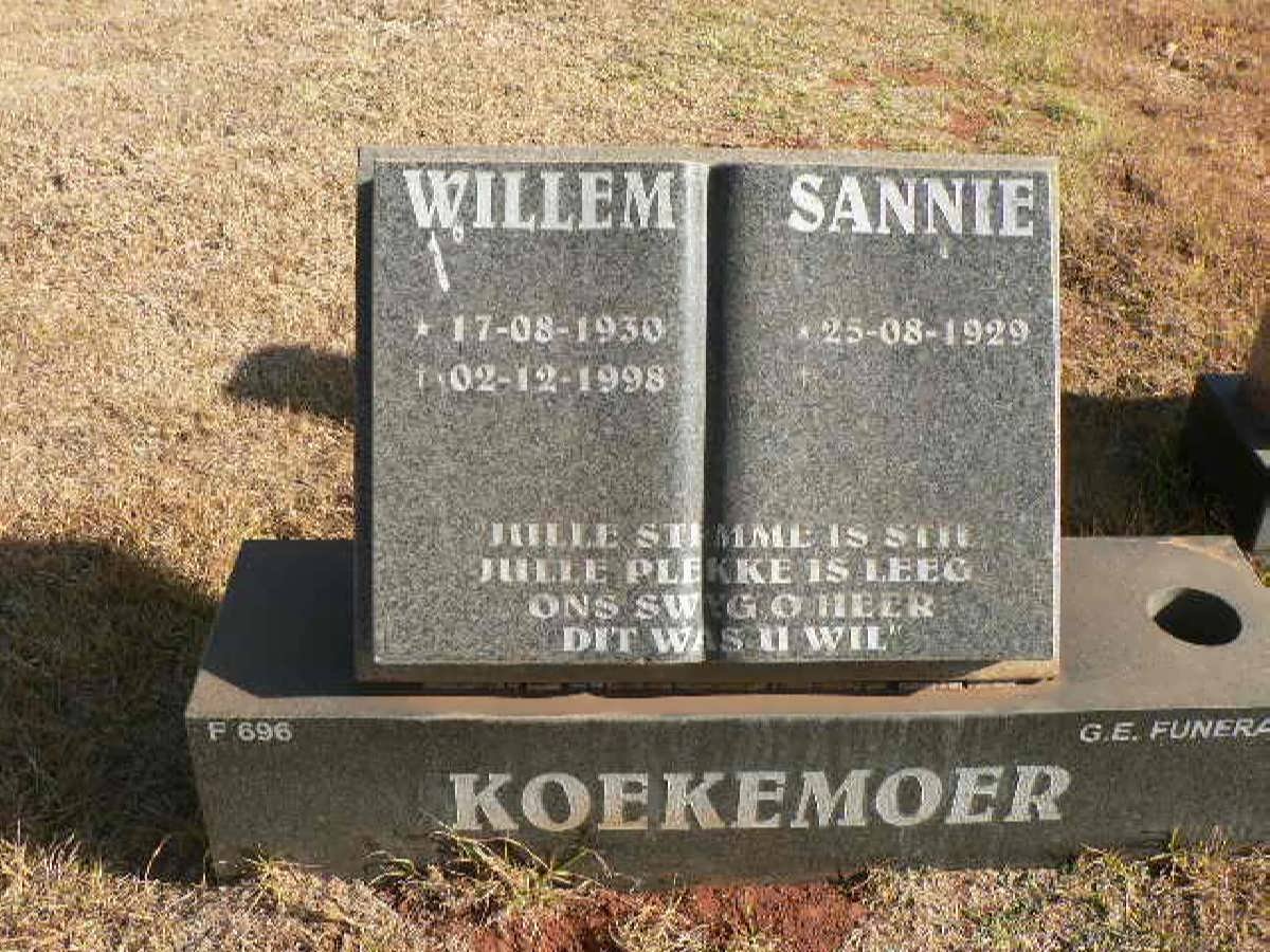KOEKEMOER Willem 1930-1998 &amp; Sannie 1929-