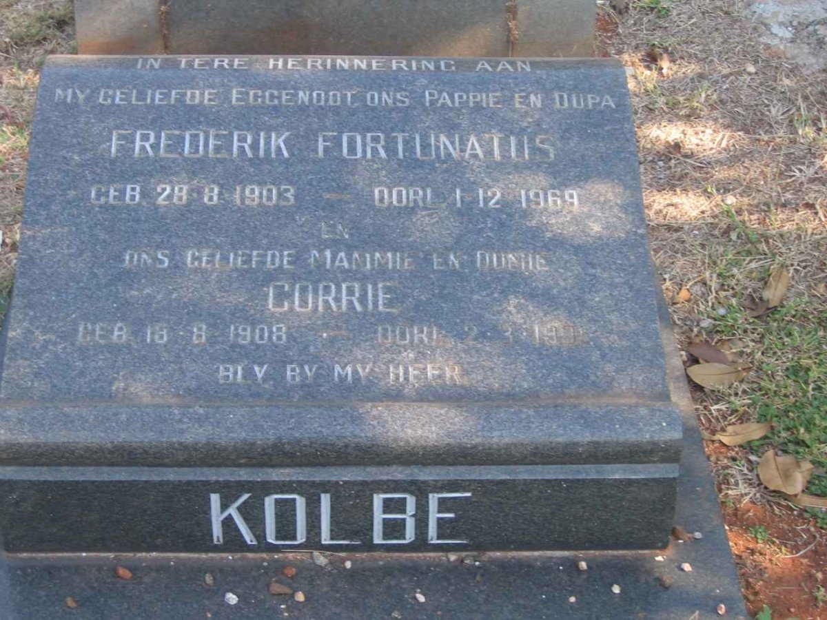 KOLBE Frederik Fortunatus 1903-1969 &amp; Corrie 1908-19??