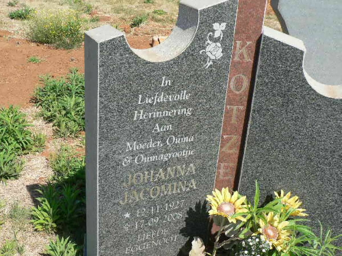 KOTZE Johanna Jacomina 1927-2008