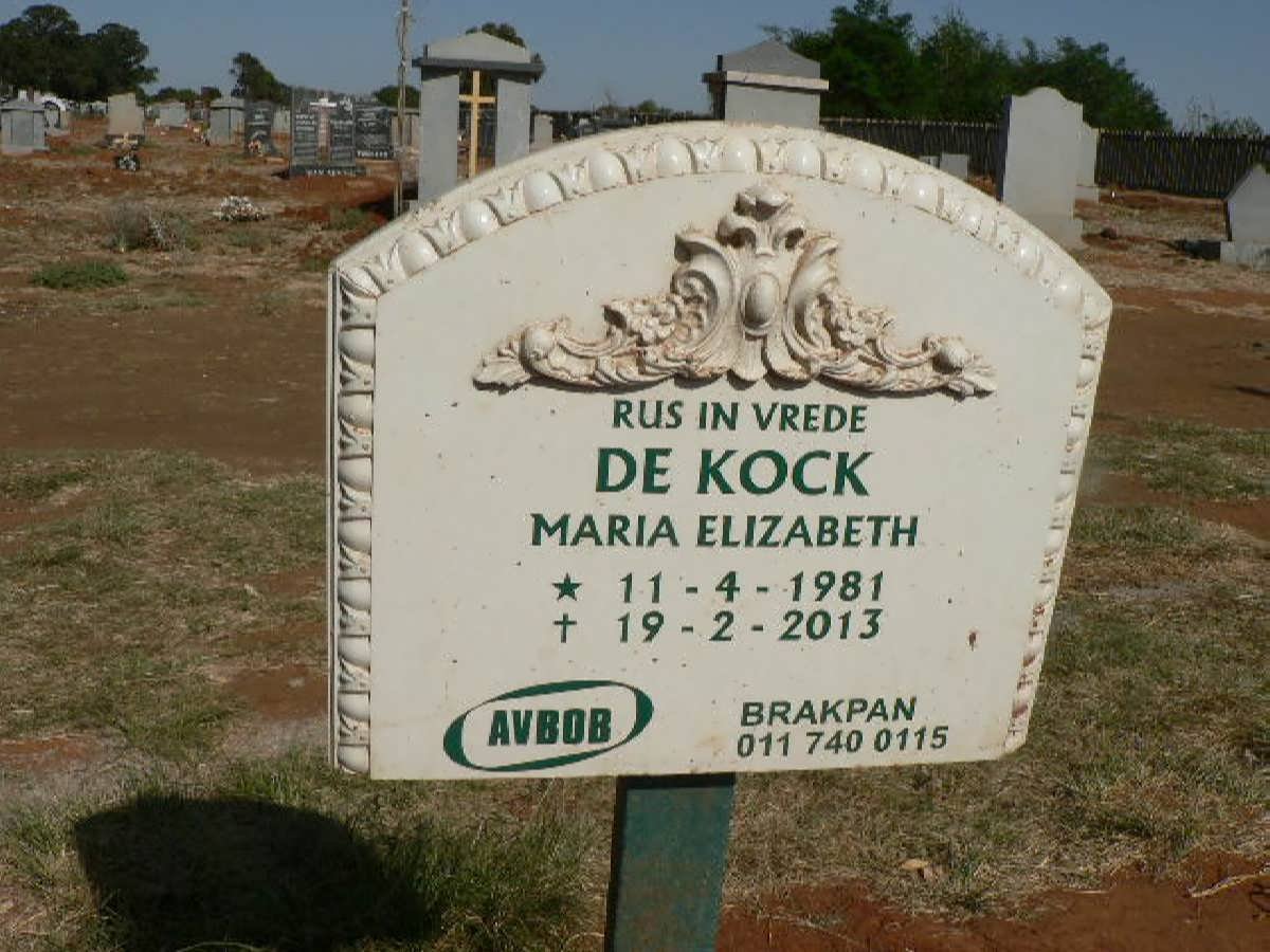 KOCK Maria Elizabeth, de 1981-2013