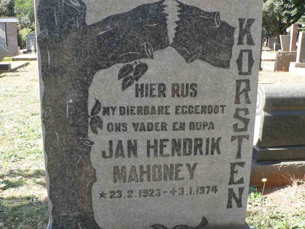 KORSTEN Jan Mahoney 1923-1974