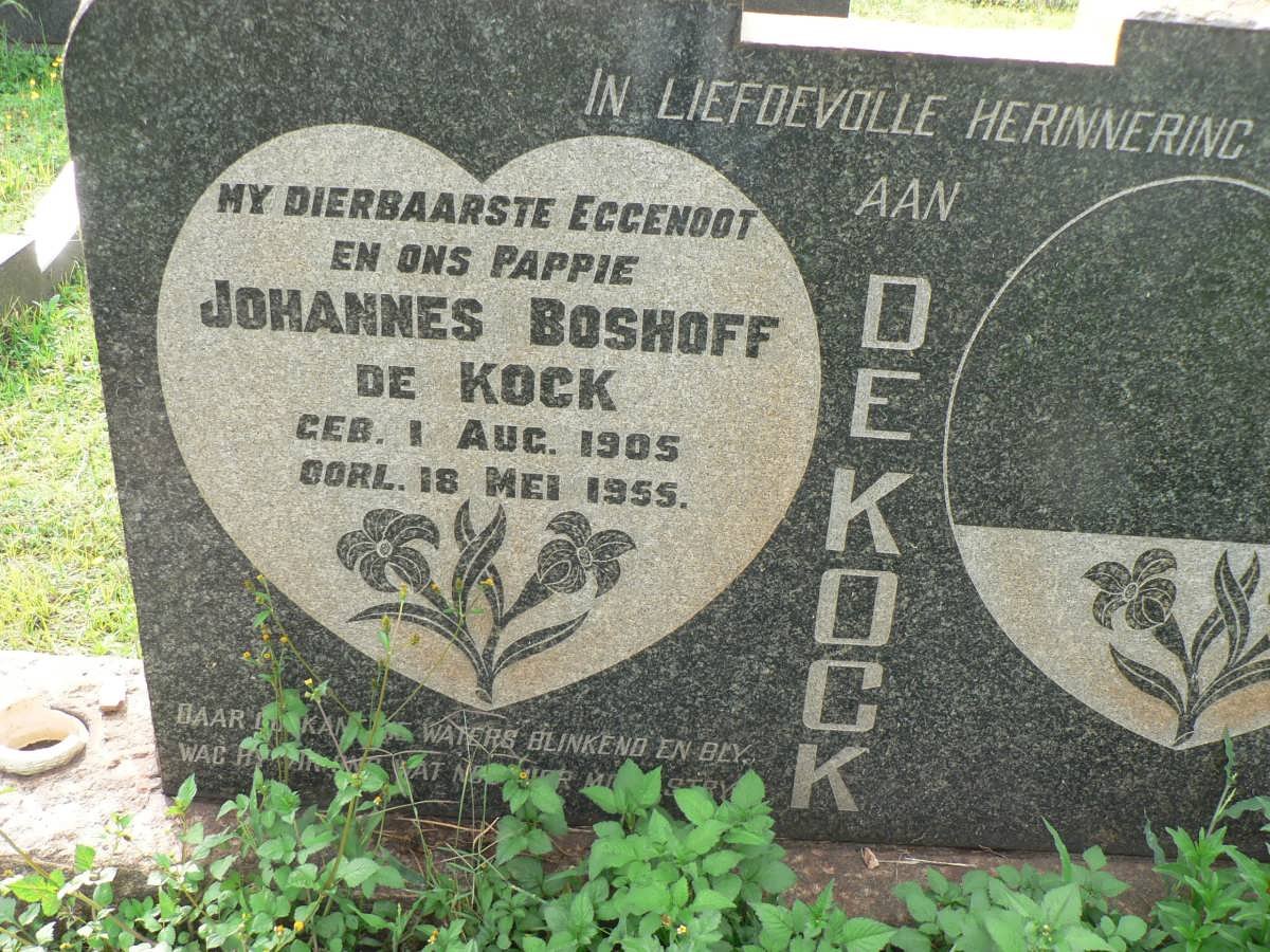 KOCK Johannes Boshoff, de 1905-1955