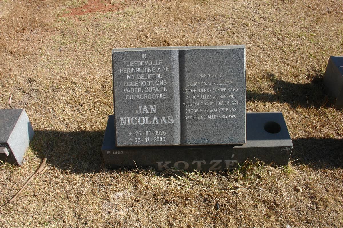 KOTZÉ Jan Nicolaas 1925-2000