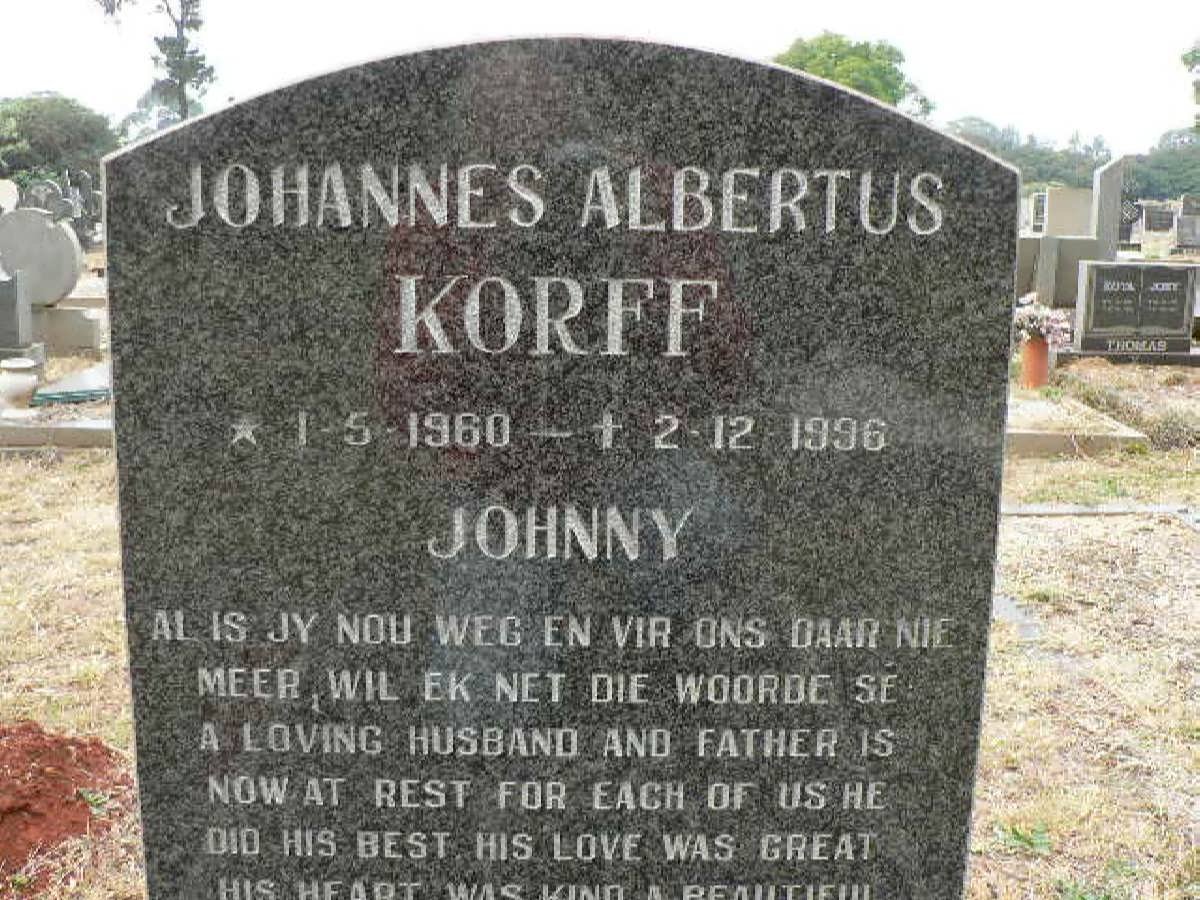 KORFF Johannes Albertus 1960-1996