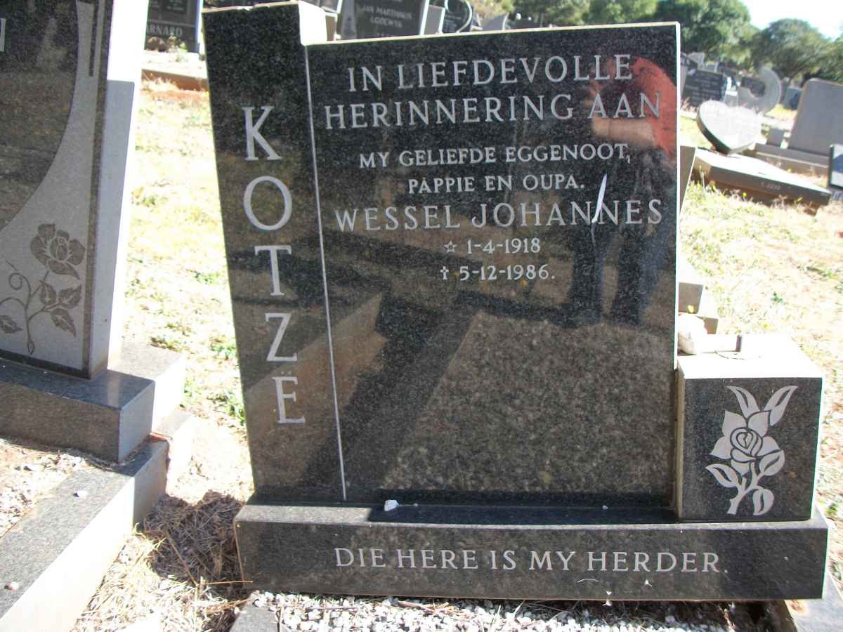 KOTZE Wessel Johannes 1918-1986