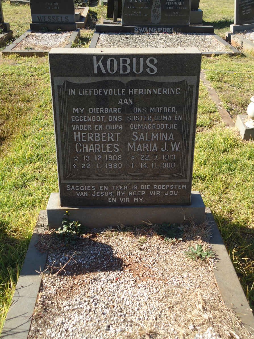 KOBUS Herbert Charles 1908-1980 &amp; Salmina Maria J.W. 1913-1988