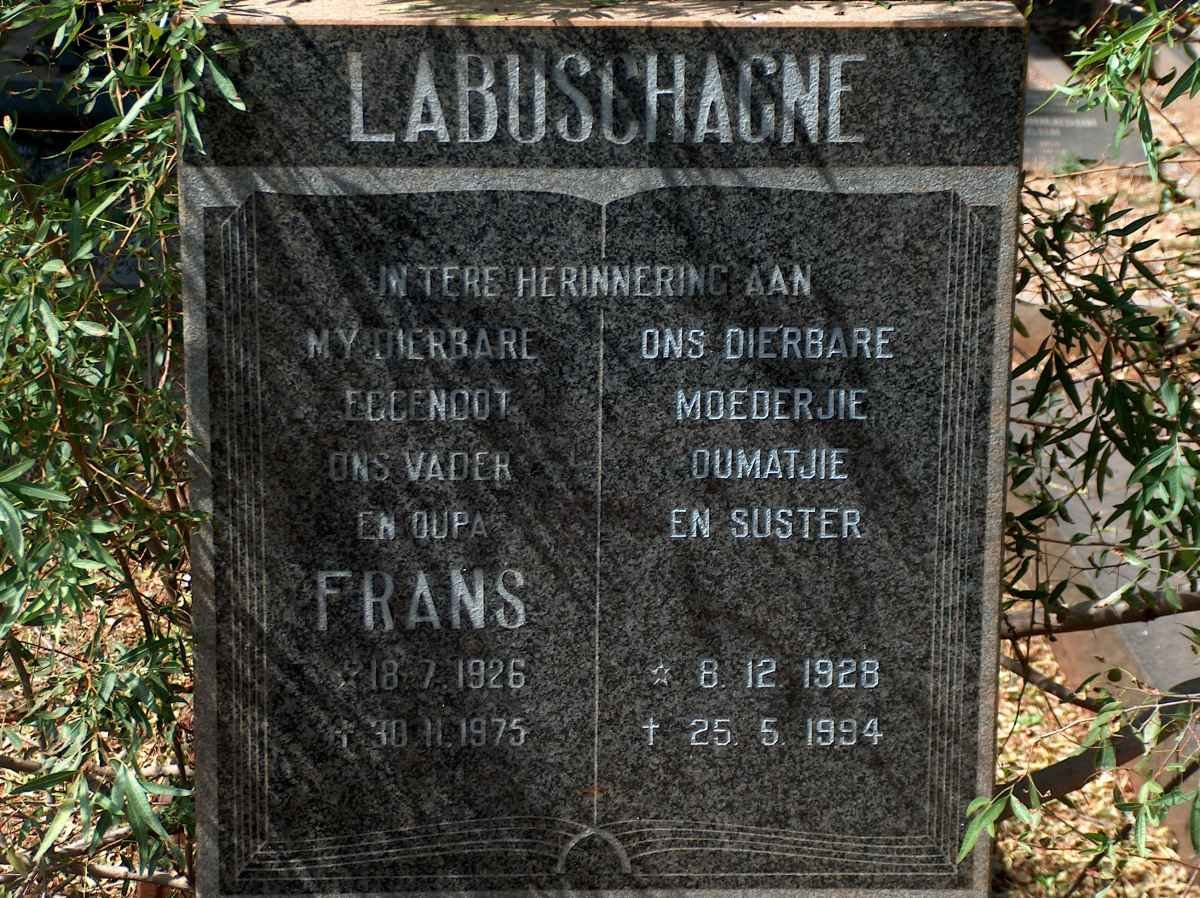 LABUSCHAGNE Frans 1926-1975 &amp; 1928-1994