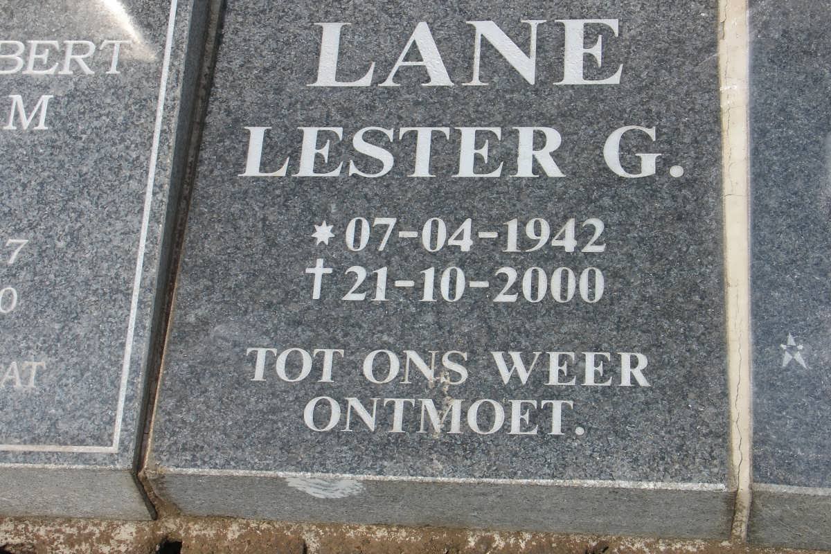 LANE Lester G. 1942-2000