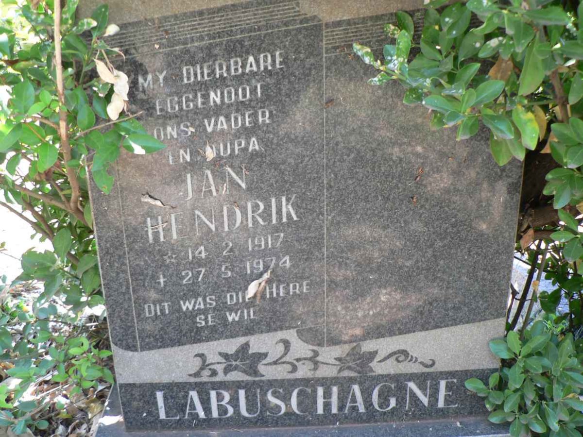 LABUSCHAGNE Jan Hendrik 1917-1974