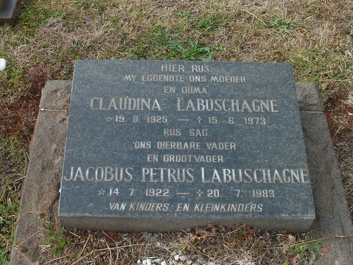 LABUSCHAGNE Jacobus Petrus 1922-1983 &amp; Claudina 1925-1973