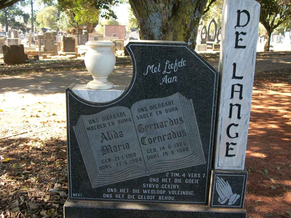 LANGE Gerhardus Coenradus, de 1905-1988 &amp; Alida Maria 1910-1984