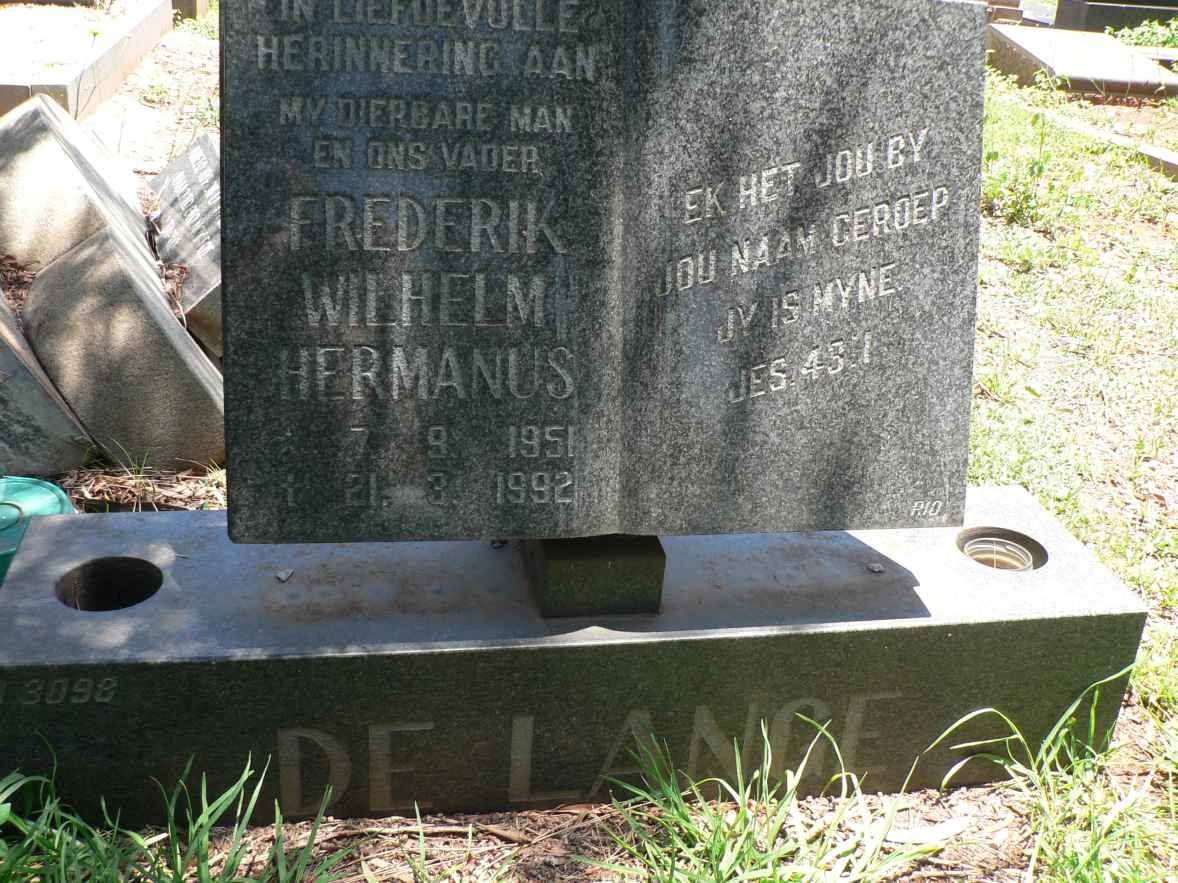 LANGE Frederik Wilhelm Hermanus, de 1951-1992