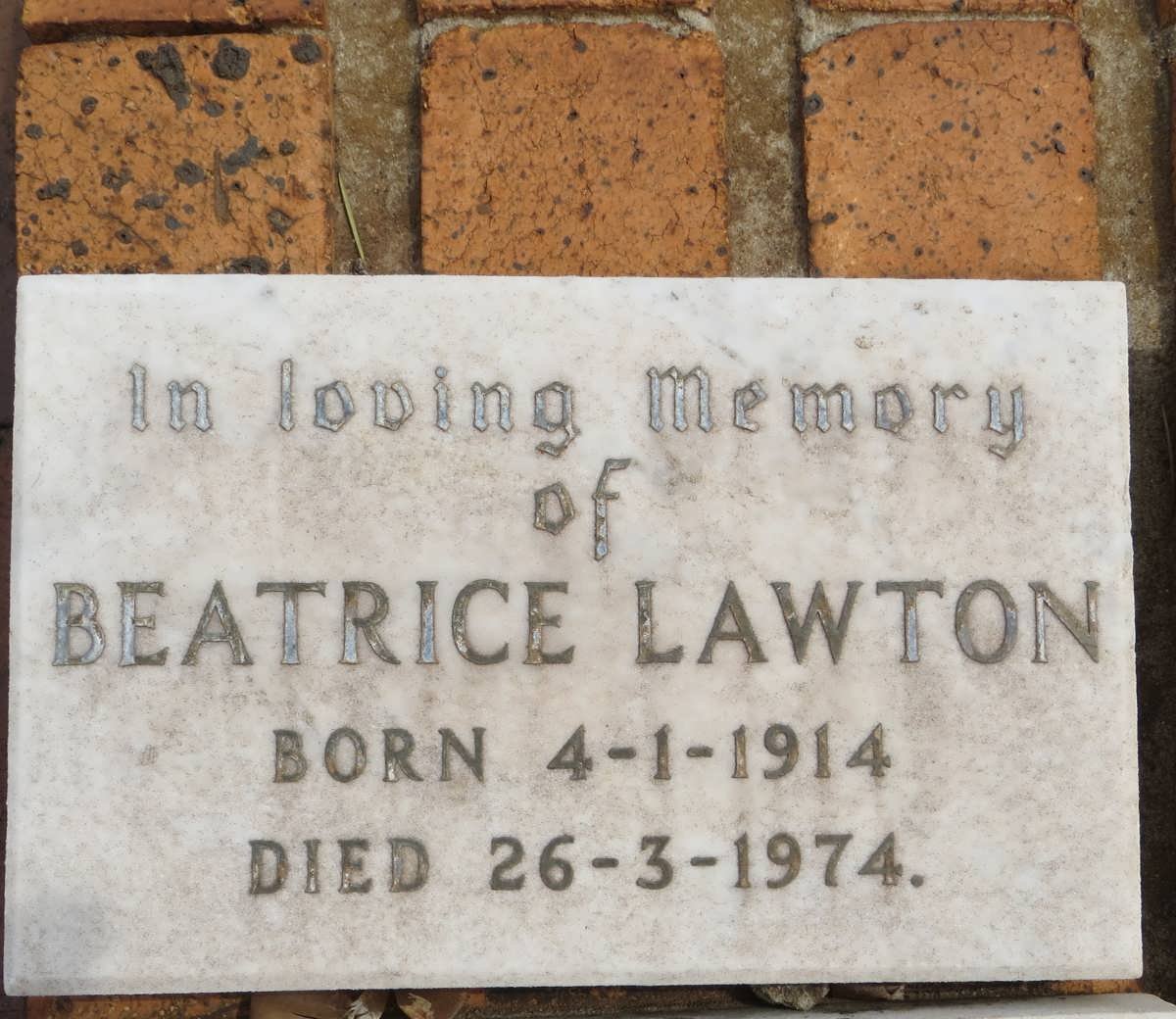 LAWTON Beatrice 1914-1974