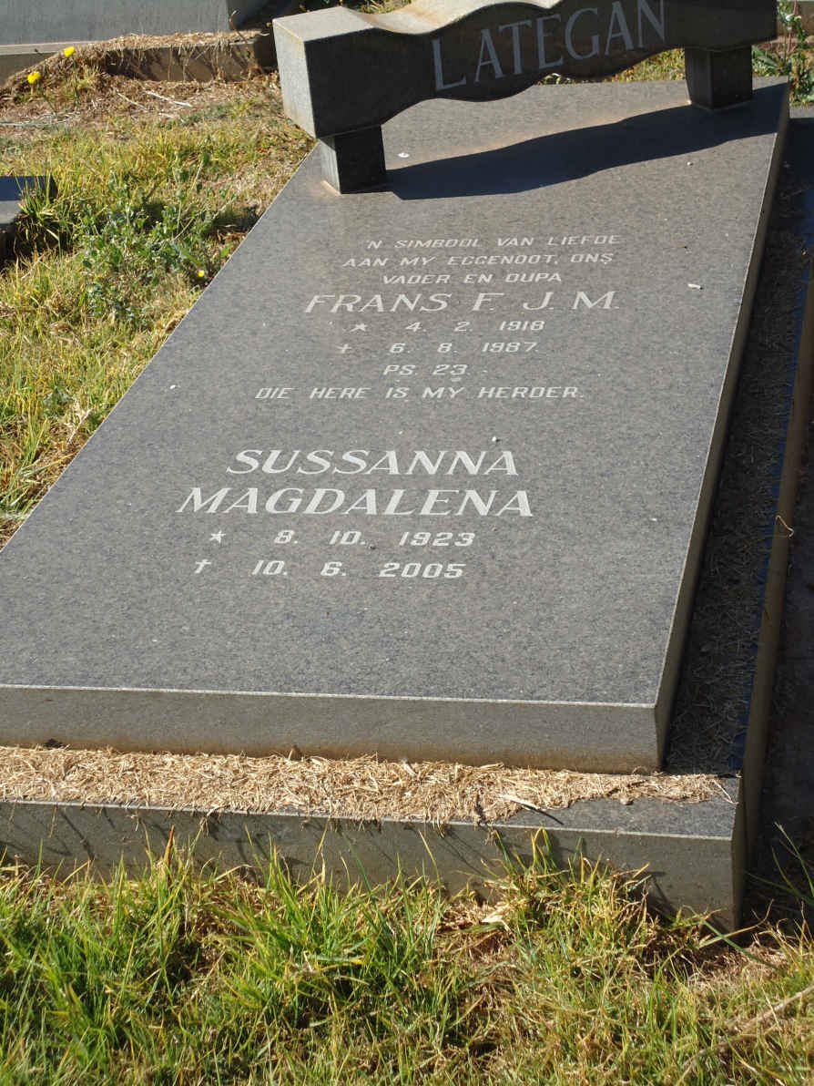 LATEGAN Frans F.J.M. 1918-1987 &amp; Sussanna Magdalena 1923-2005