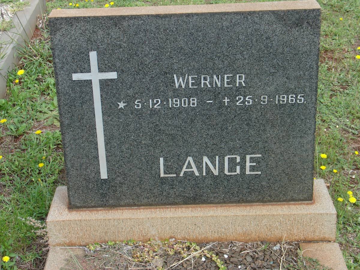 LANGE Werner 1908-1965