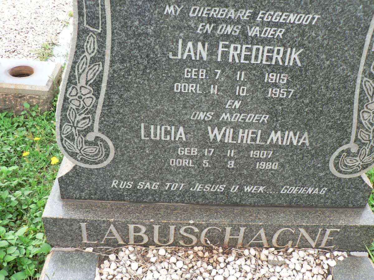 LABUSCHAGNE Jan Frederik 1915-1957 &amp; Lucia Wilhelmina 1907-1980