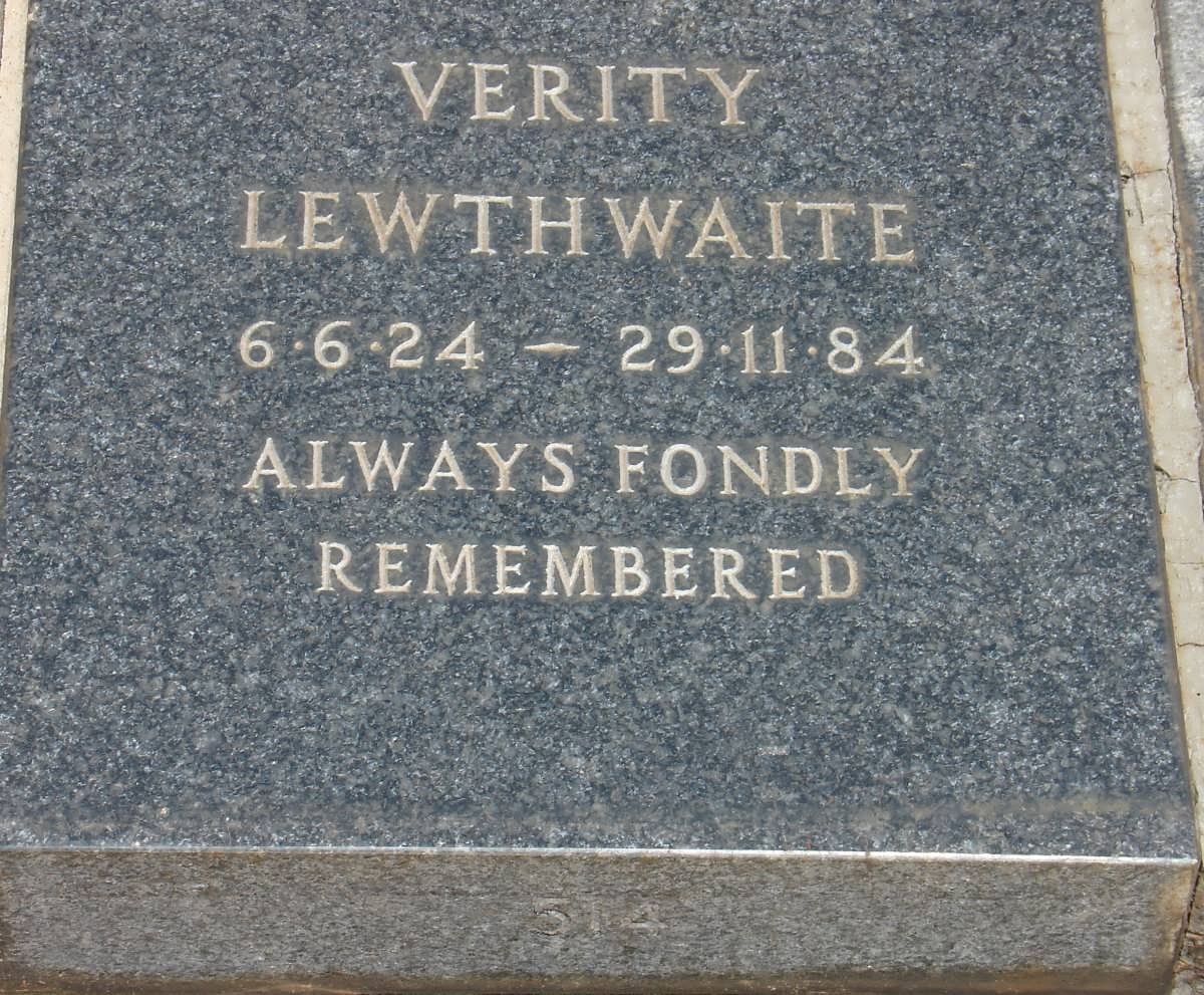 LEWTHWAITE Verity 1924-1984