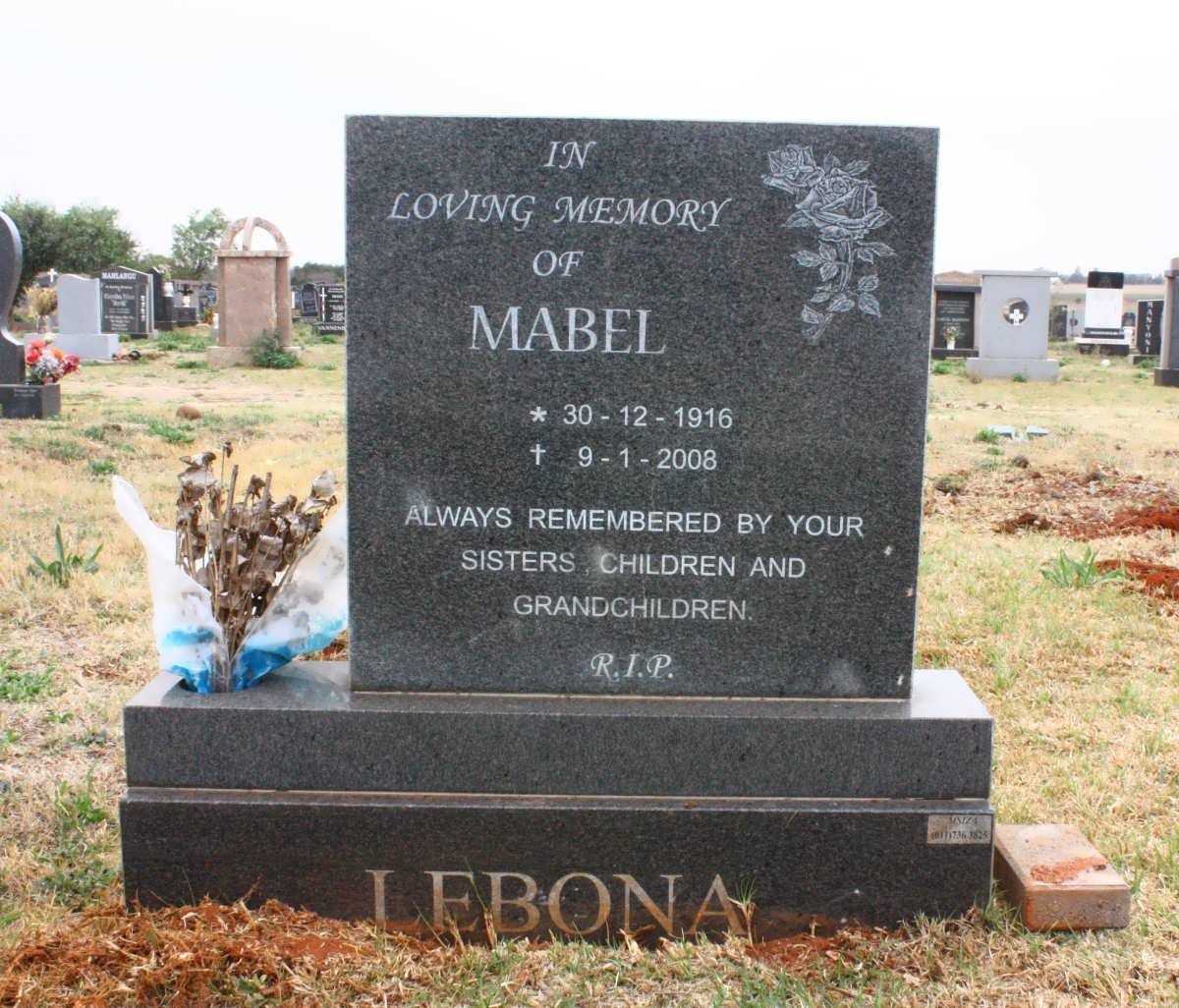 LEBONA Mabel 1916-2008