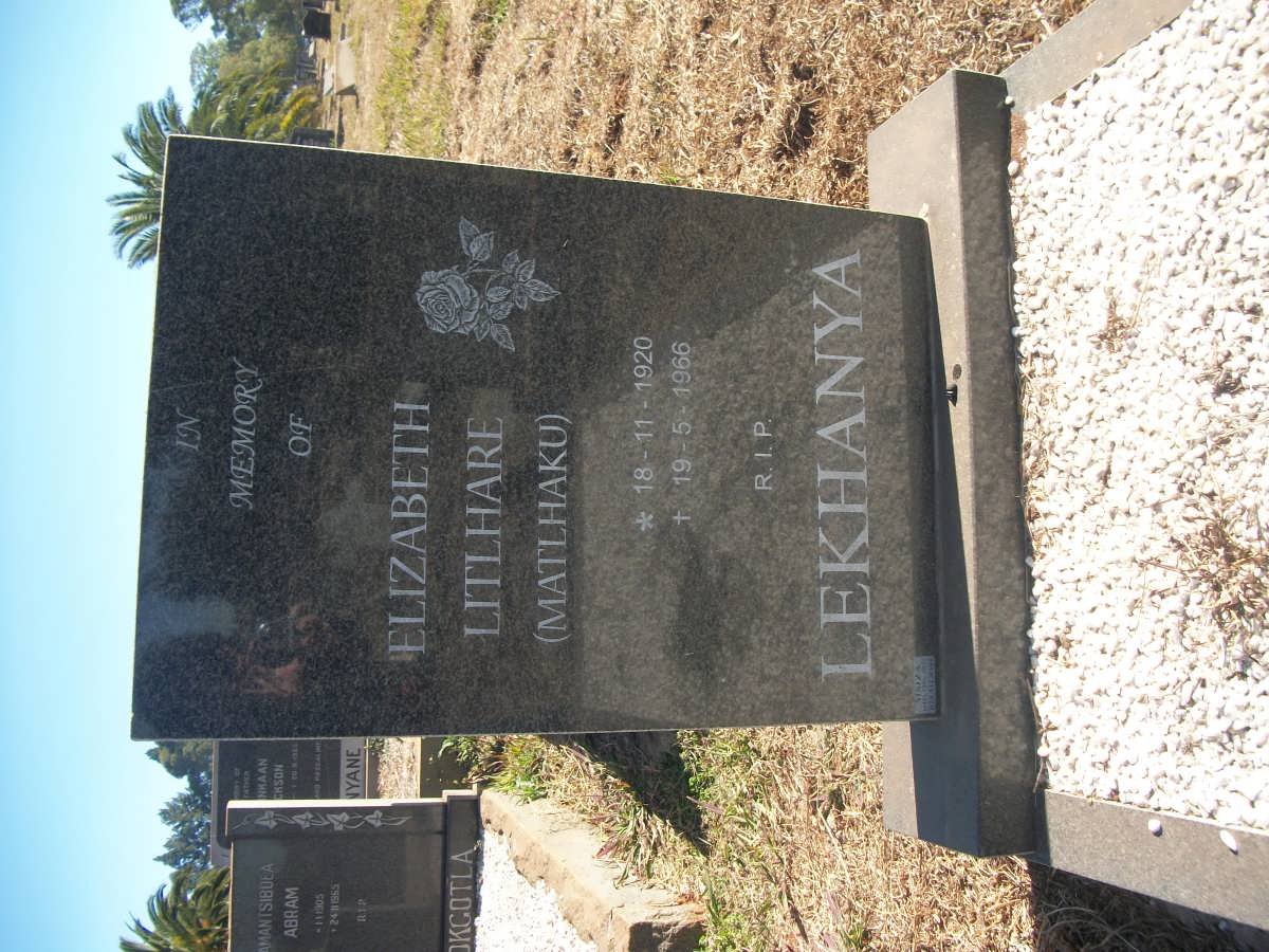 LEKHANYA Elizabeth Litlhare 1920-1966