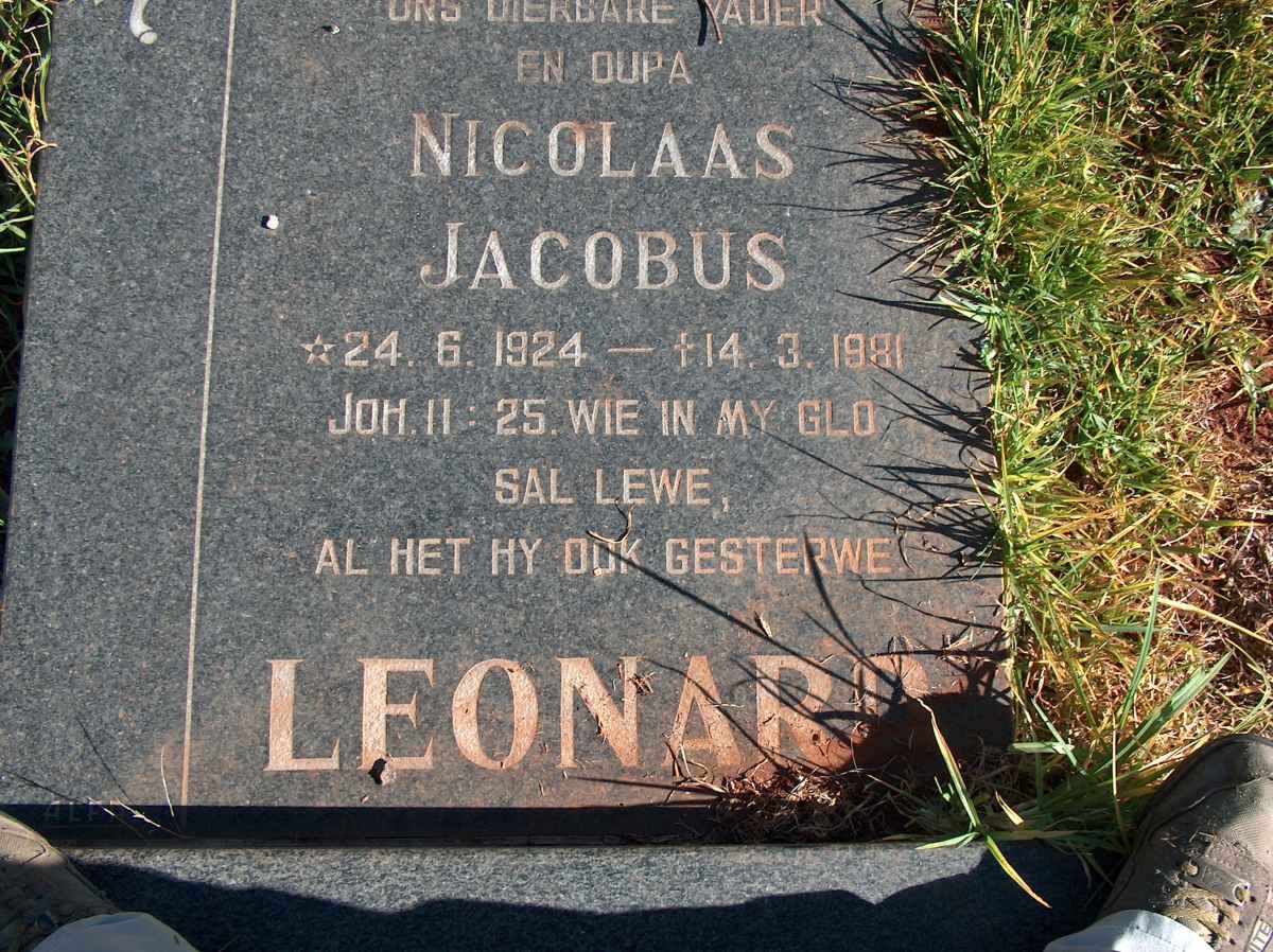 LEONARD Nicolaas Jacobus 1924-1981