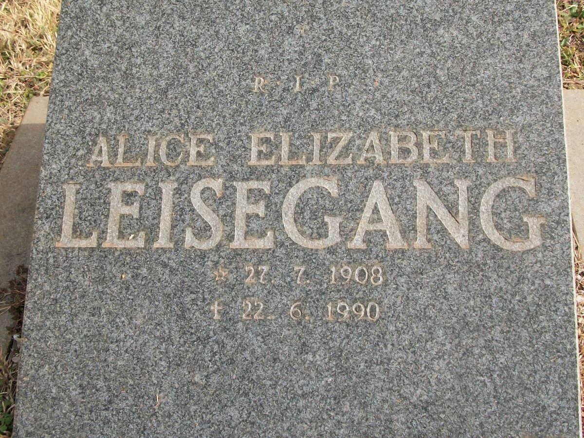 LEISEGANG Alice Elizabeth 1908-1990