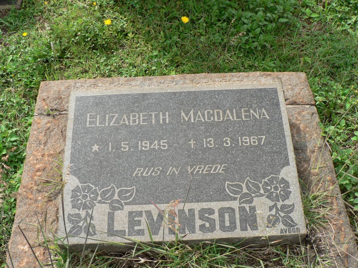 LEVINSON Elizabeth Magdalena 1945-1967