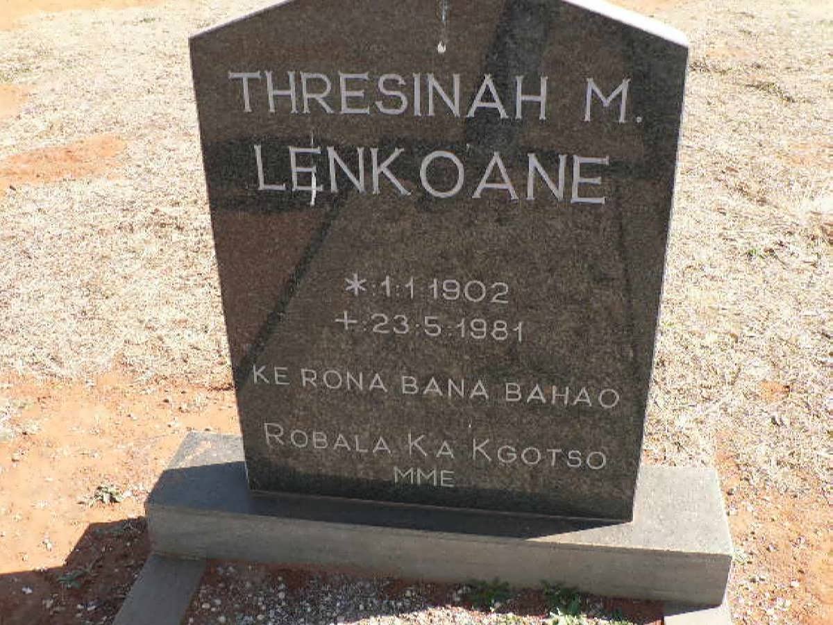 LENKOANE Thresinah M. 1902-1981