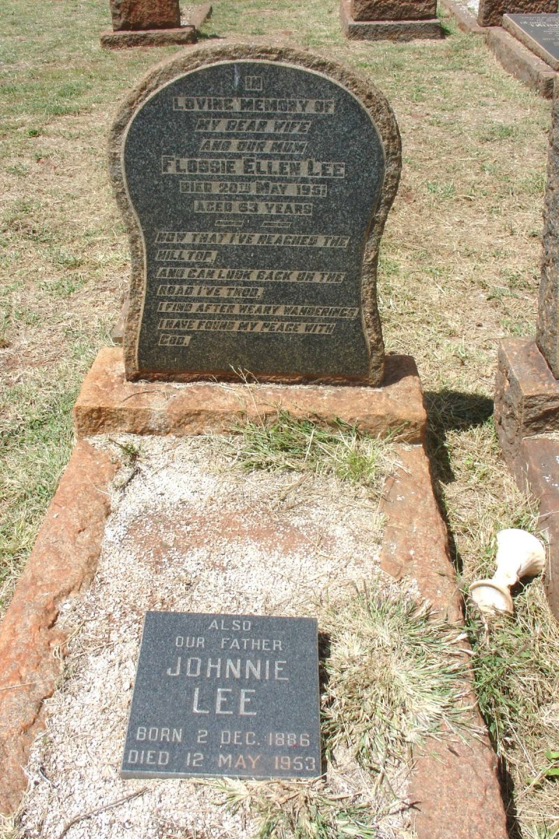 LEE Johnnie 1886-1953 &amp; Flossie Ellen -1951