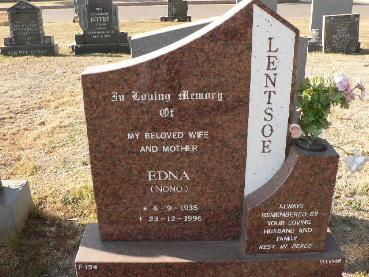 LENTSOE Edna 1935-1996