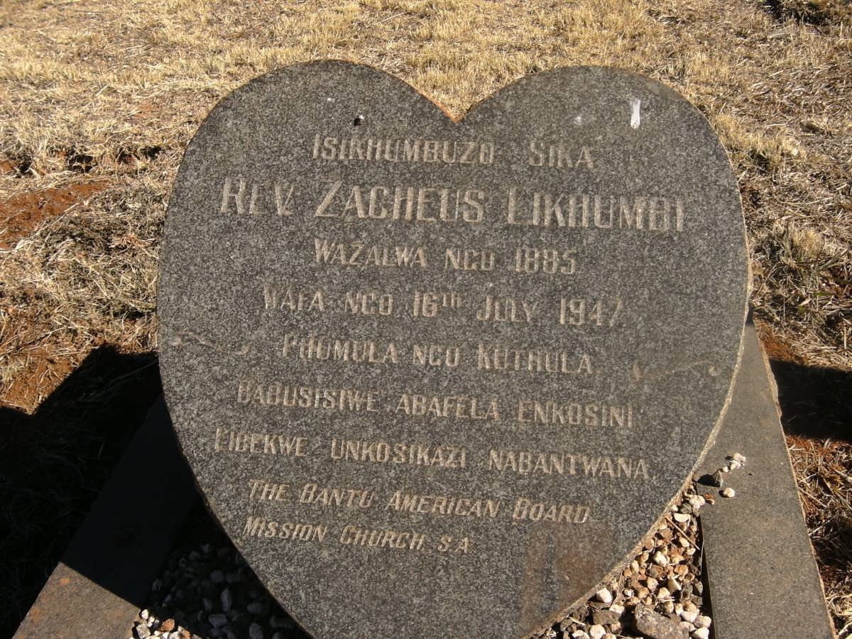 LIKHUMBI Zacheus 1885-1947