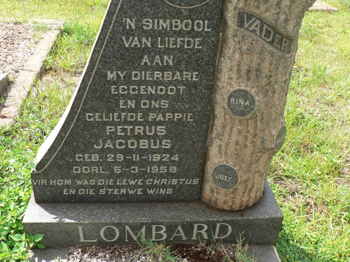 LOMBARD Petrus Jacobus 1924-1958