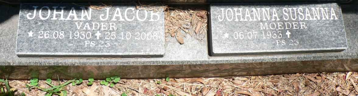 LOTTERING Johan Jacob 1930-2008 &amp; Johanna Susanna 1933-