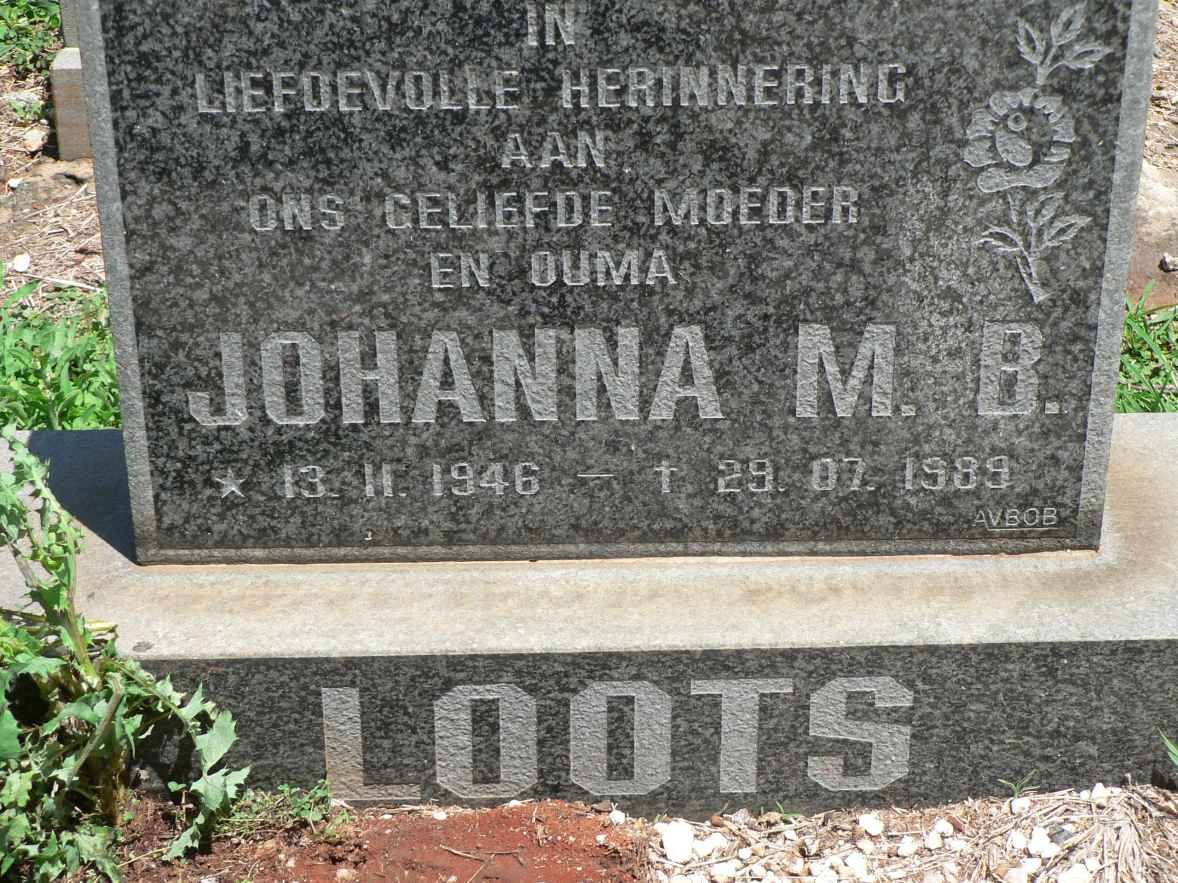 LOOTS Johanna M.B. 1946-1989