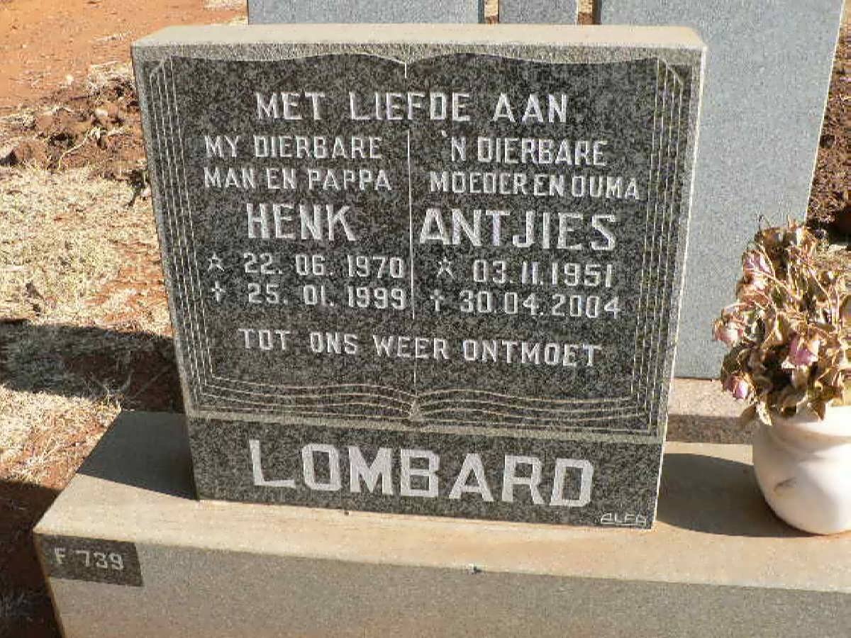 LOMBARD Henk 1970-1999 &amp; Antjies 1951-2004