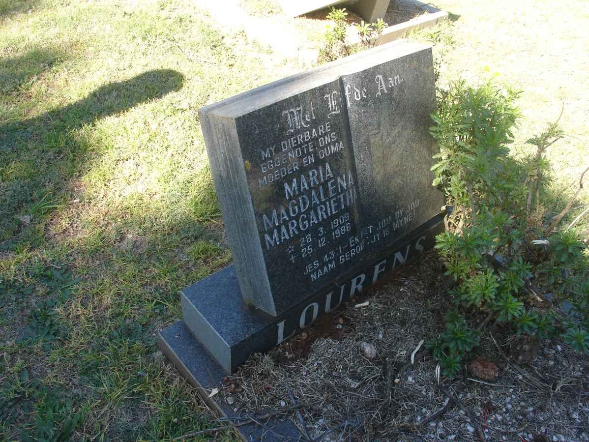 LOURENS Maria Magdalena Margarietha 1909-19?6