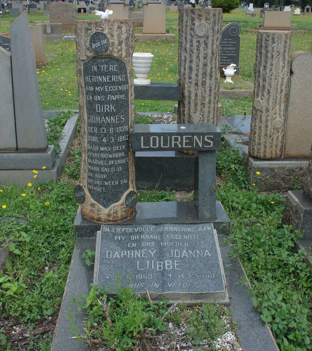 LOURENS Dirk Johannes 1929-1967 :: LUBBE Daphney Joanna 1960-1990