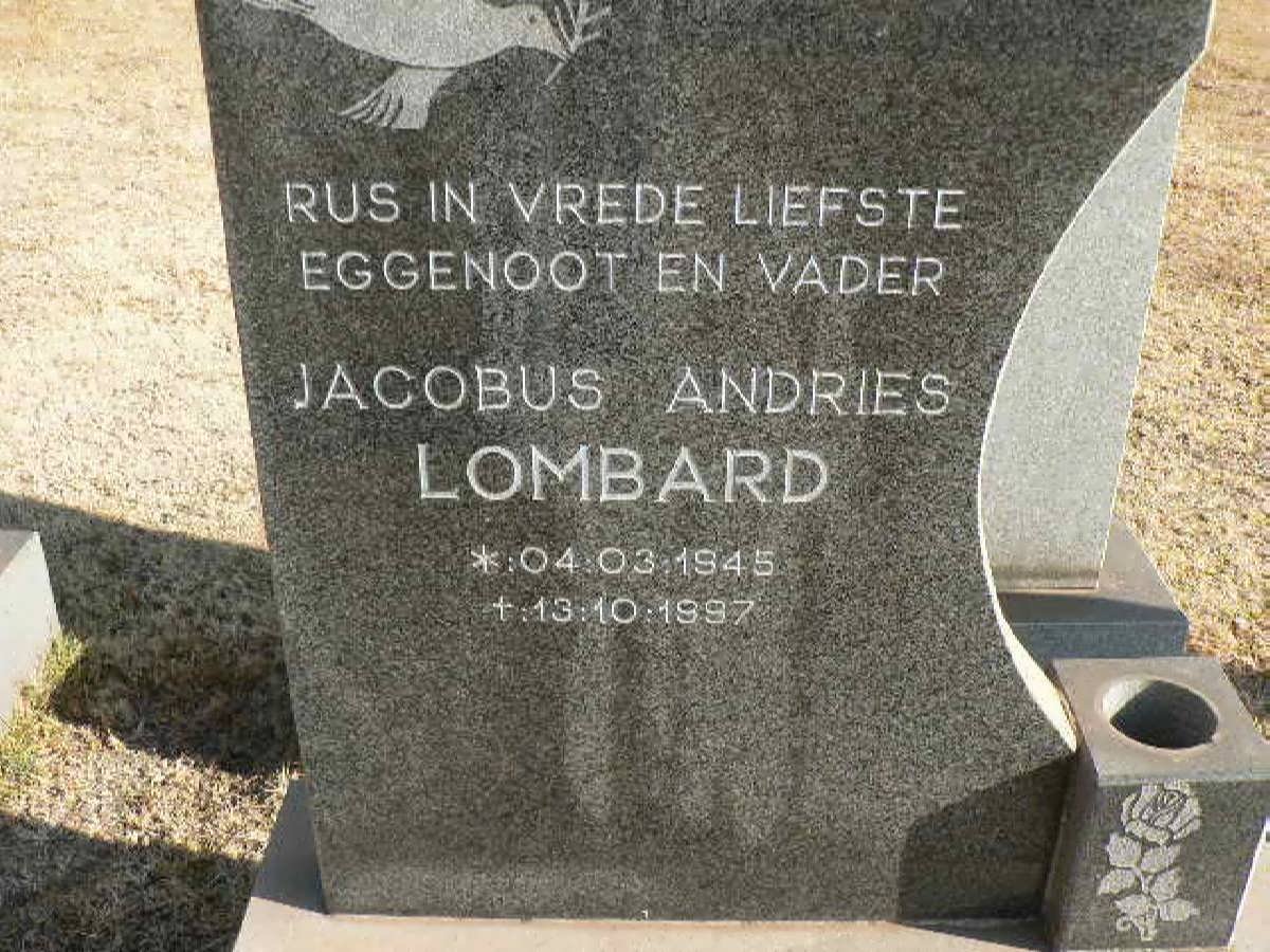 LOMBARD Jacobus Andries 1945-1997