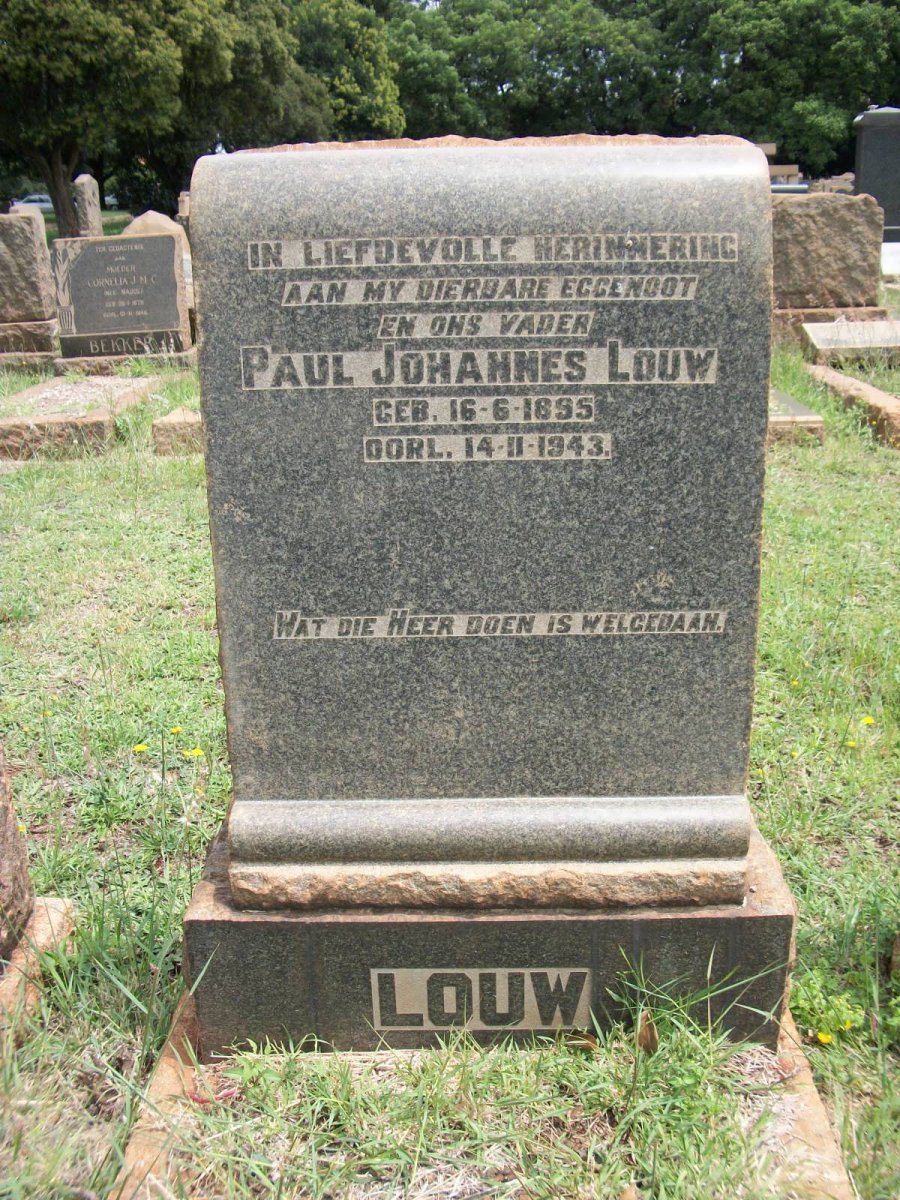 LOUW Paul Johannes 1895-1943