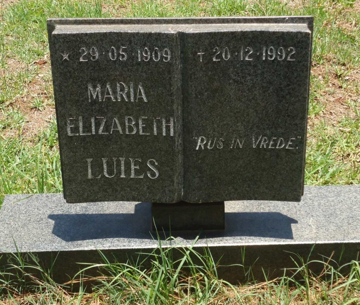 LUIES Maria Elizabeth 1909-1992