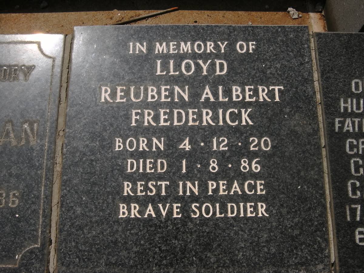 LLOYD Reuben Albert Frederick 1920-1986